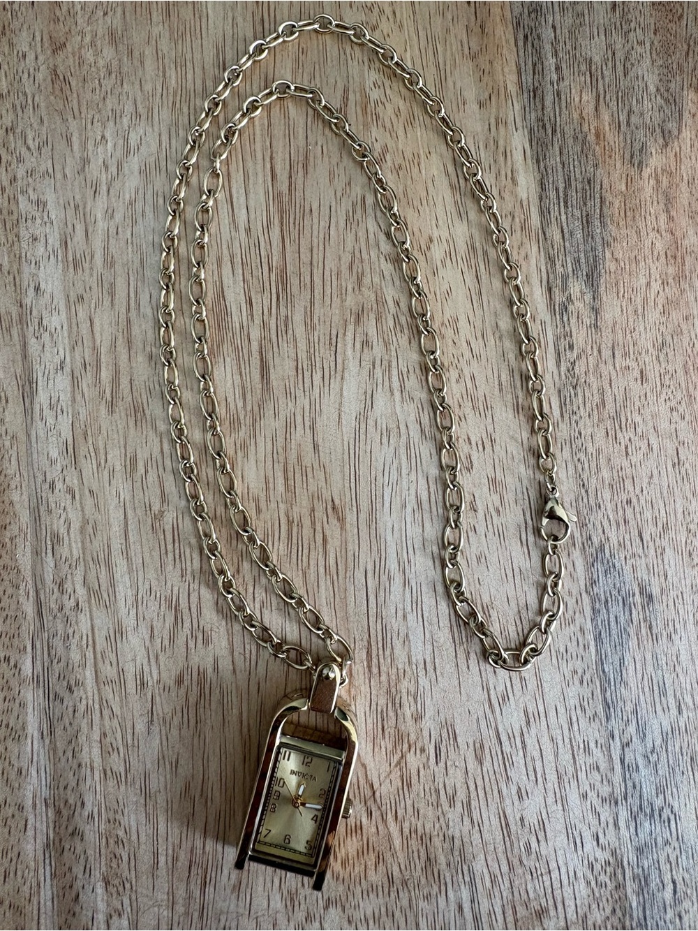 Women’s Invicta Angel Gold-Toned  Necklace With Watch Pendant NWOB